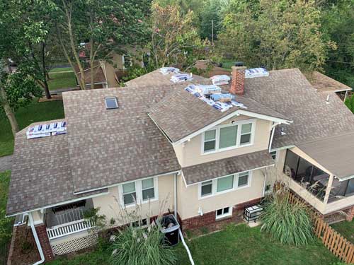 Aerial View of Roofing